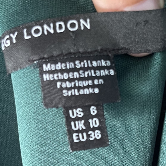 Maggy London Green Jumpsuit with Red Pink Floral Design Size 6 - Picture 3 of 3